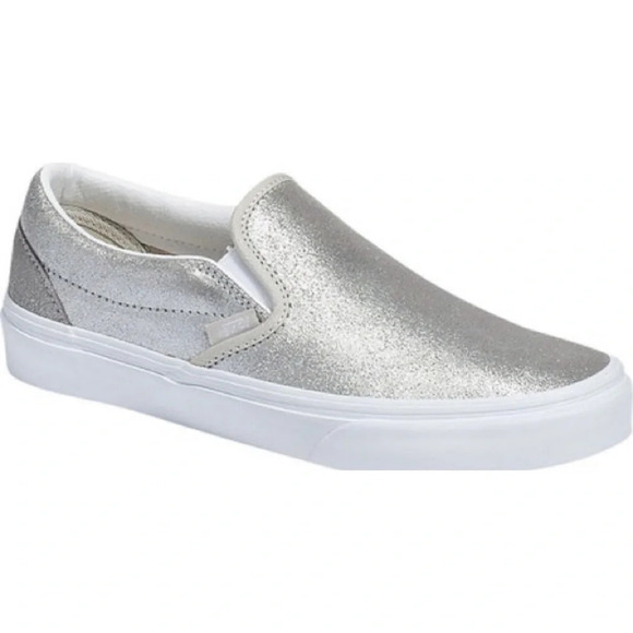 VANS CLASSIC SLIP-ON (CRACKED SILVER) SHOES men 5 women 6.5 - Picture 1 of 11